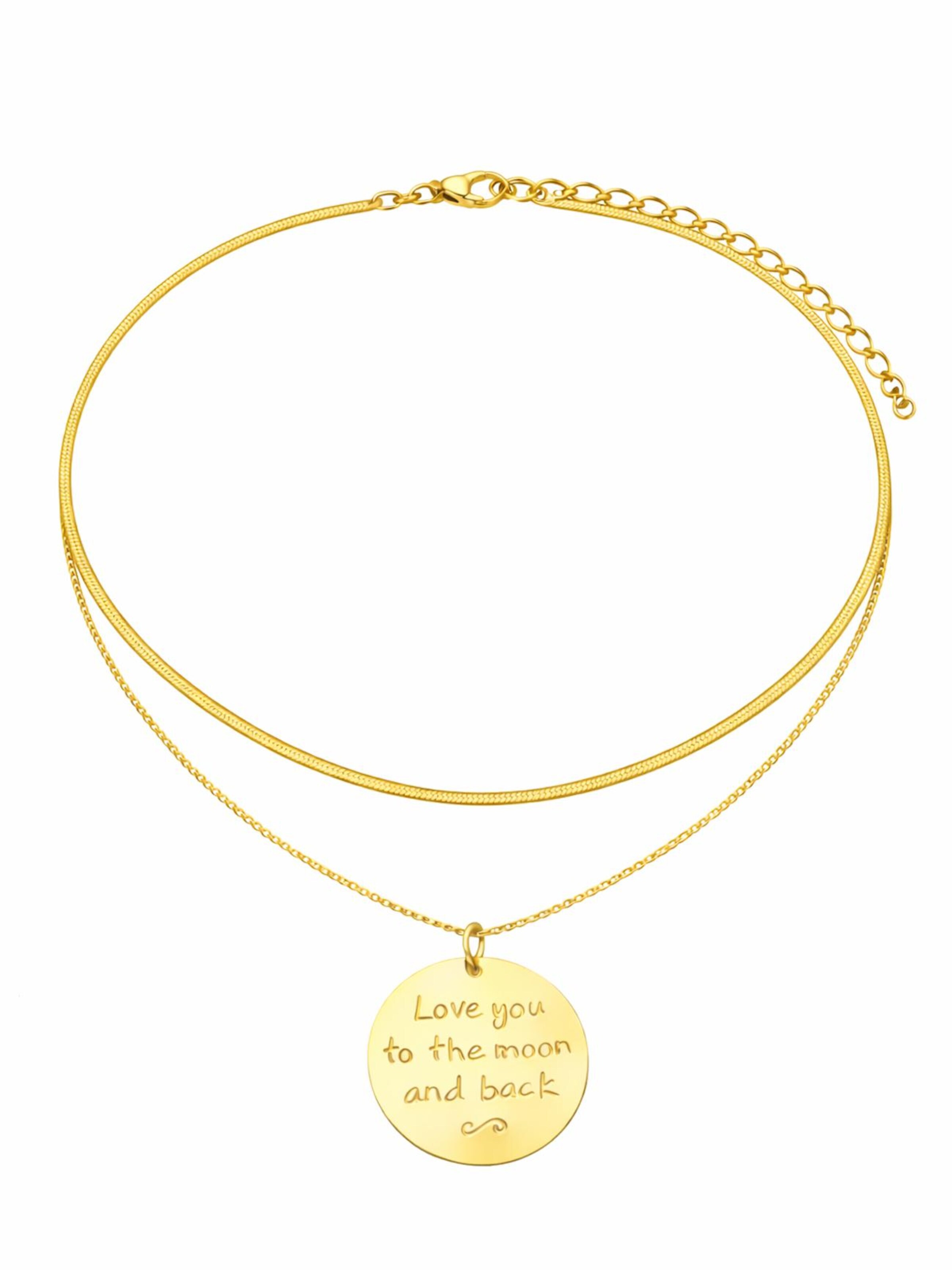 Cala Rose Ketting 'TO THE MOON' in Goud: voorkant