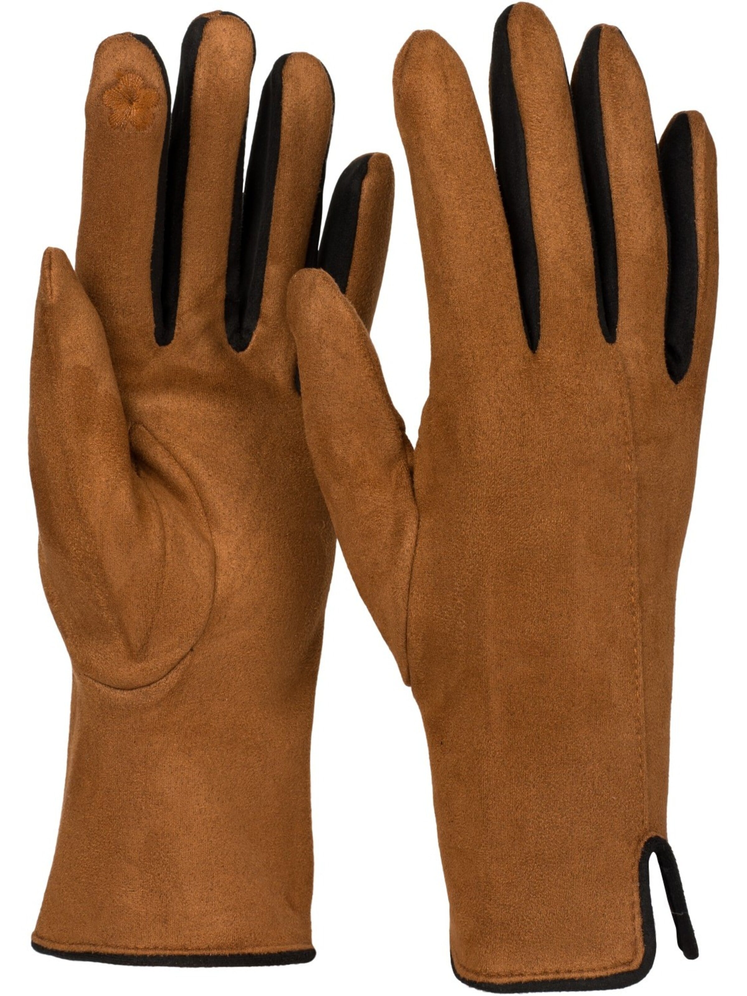 styleBREAKER Fingerhandschuhe 'Touchscreen Handschuhe Kontrast'‌‌‌‌‌‌‌‌‌ in XS-XL in cognac, Produktansicht
