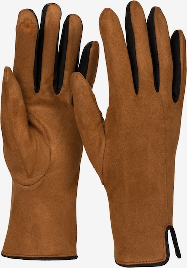 styleBREAKER Fingerhandschuhe 'Touchscreen Handschuhe Kontrast' in XS-XL in cognac, Produktansicht