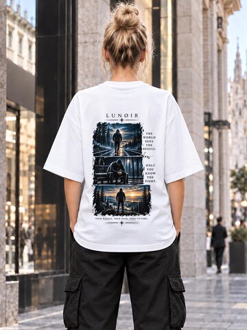 LUNØIR Studio Shirt 'Only You Know the Fight' in Wit