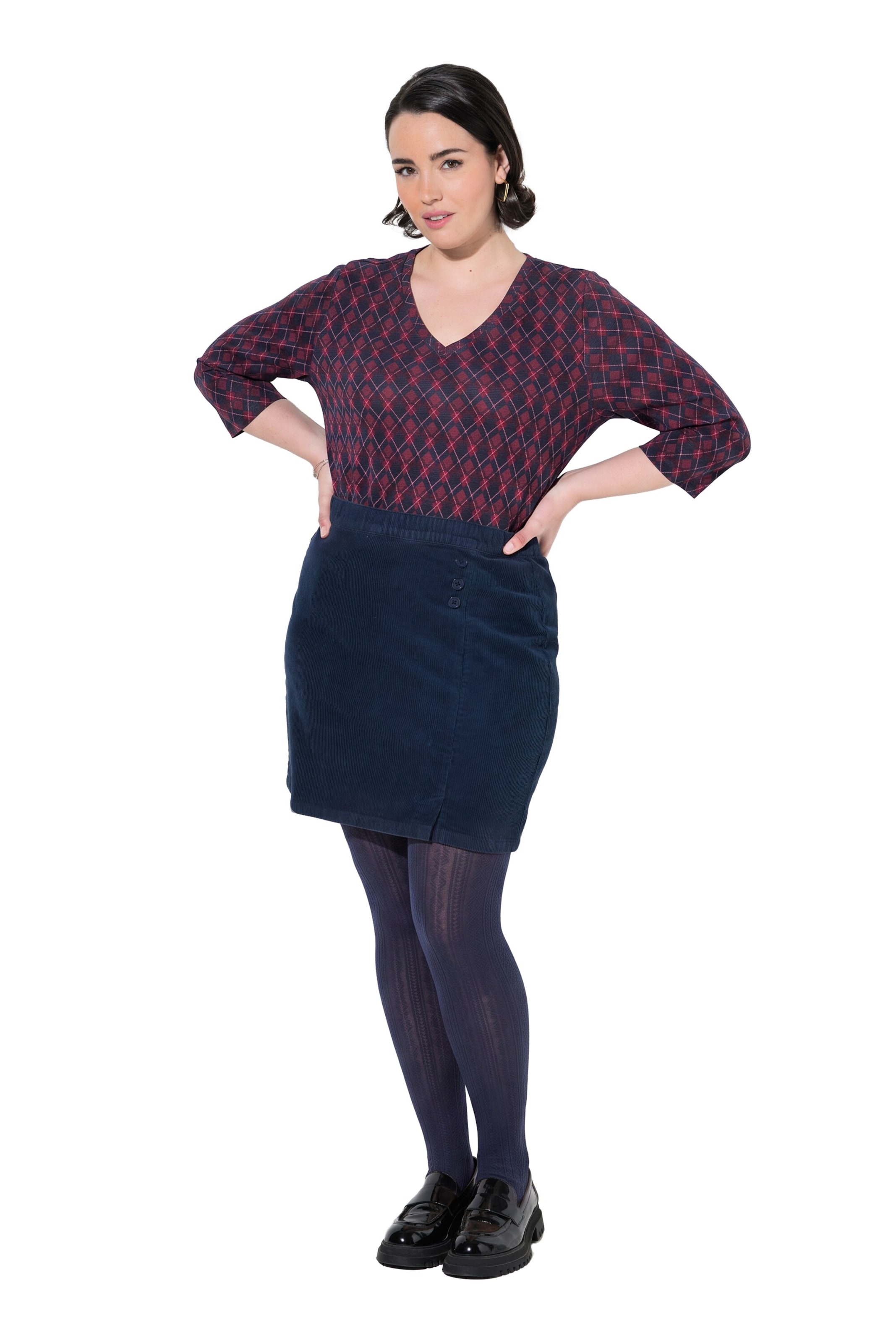 Ulla Popken Rok in Blauw: voorkant