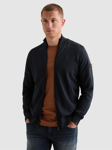 PME Legend Tröja 'Cardigan in 100% cotton with zipper closure' i blå: framsida