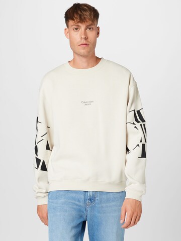 Calvin Klein Jeans Sweatshirt i beige: framsida