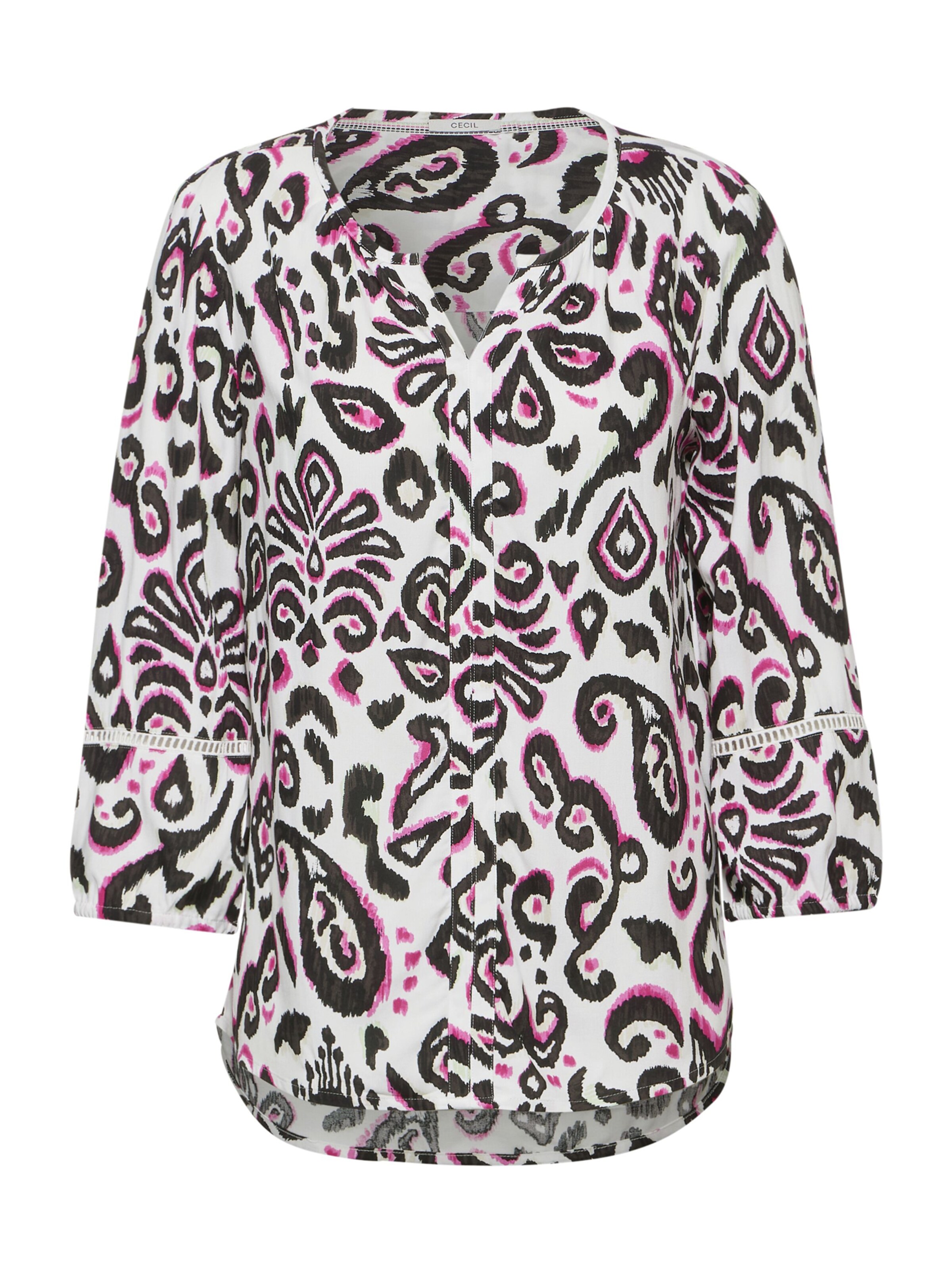 CECIL Bluse in dunkelpink / schwarz / weiß, Produktansicht