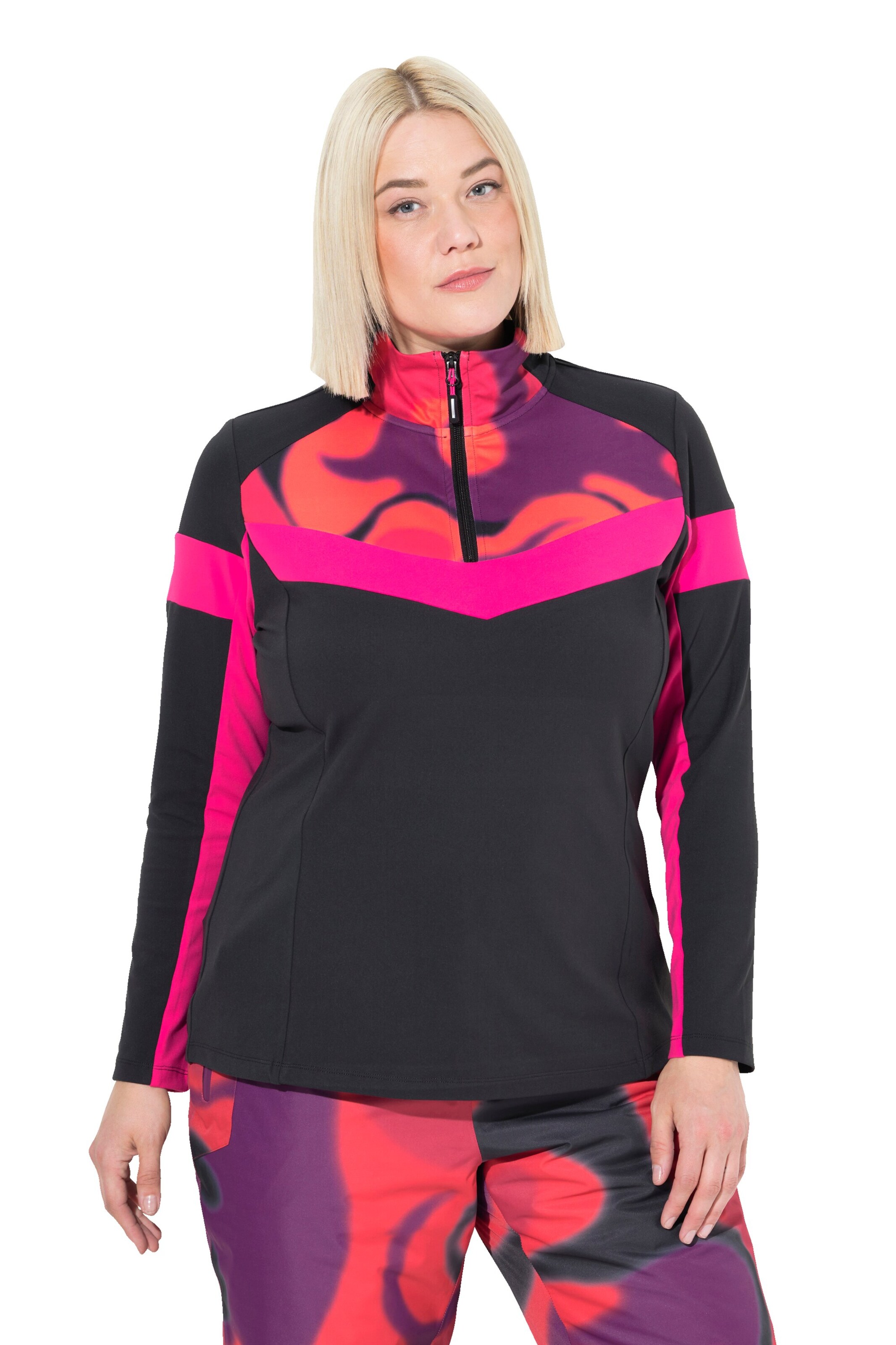 Ulla Popken Funktionsshirt in Schwarz: Vorderseite