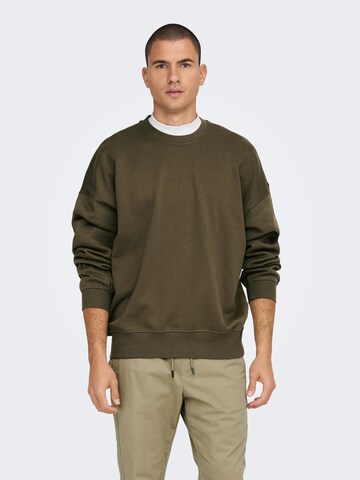 Only & Sons Sweatshirt 'CERES' i grön: framsida
