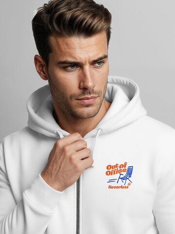 Neverless Sweatjacke 'Out of Office' in Weiß