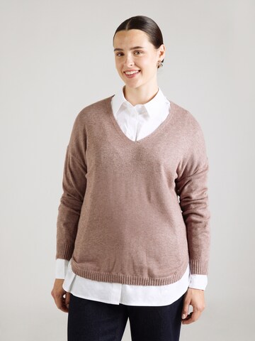 ONLY Carmakoma Sweter 'CARMARGARETA' w kolorze różowy: przód