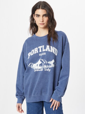 Nasty Gal Sweatshirt 'Portland' in Blue: front