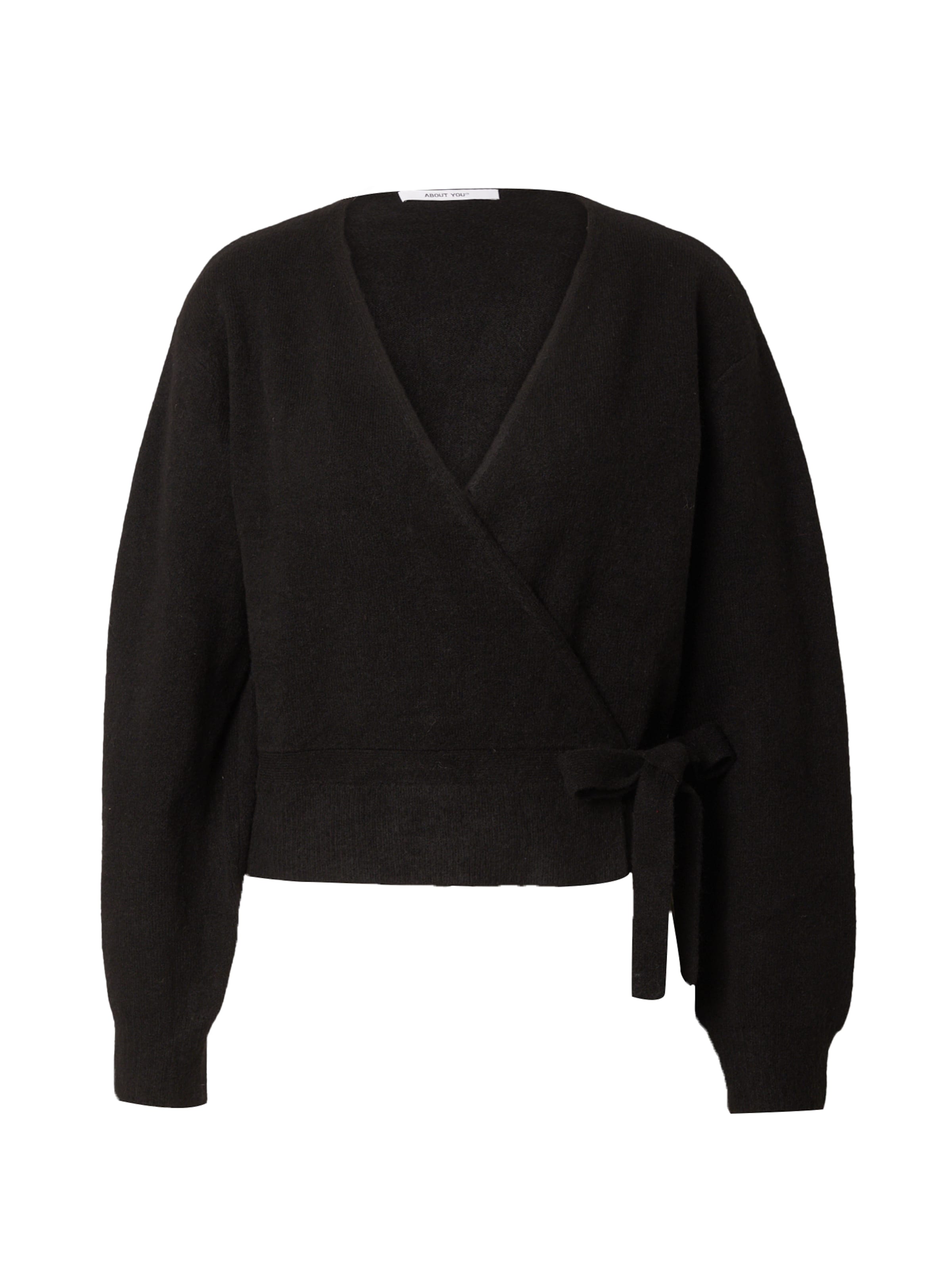 ABOUT YOU Πλεκτή ζακέτα σε μαύρο: μπροστά