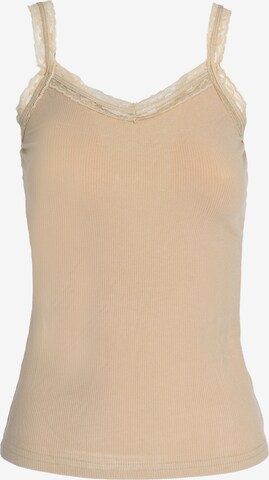 Influencer Top in Beige: voorkant