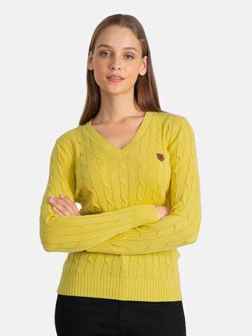 Pullover di Jacey Quinn in giallo: frontale