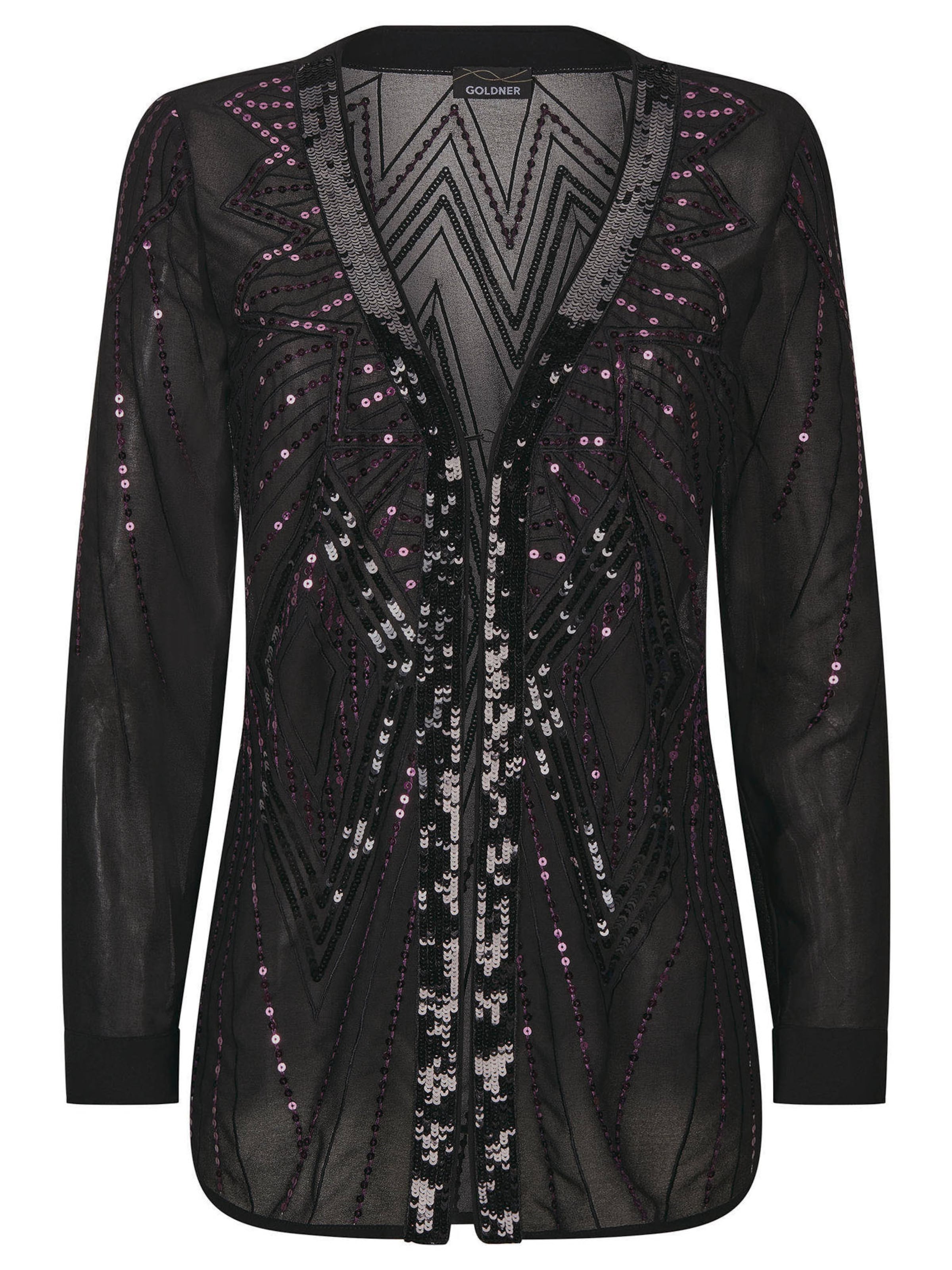Goldner Bluse in Schwarz: Vorderseite