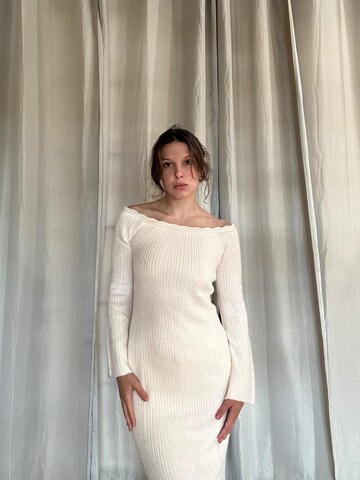 Rochie tricotat 'Pecan' de la florence by mills exclusive for ABOUT YOU pe alb