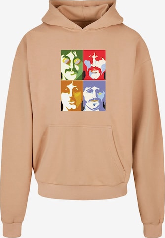 Merchcode Sweatshirt 'Beatles -  Color Heads' in Beige: voorkant