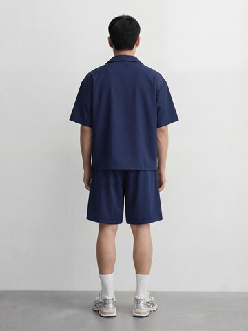 Burocs Comfort Fit Hemd 'Herringbone'‌ in Blau