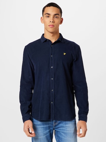 Lyle & Scott Regular fit Button Up Shirt in Blue: front