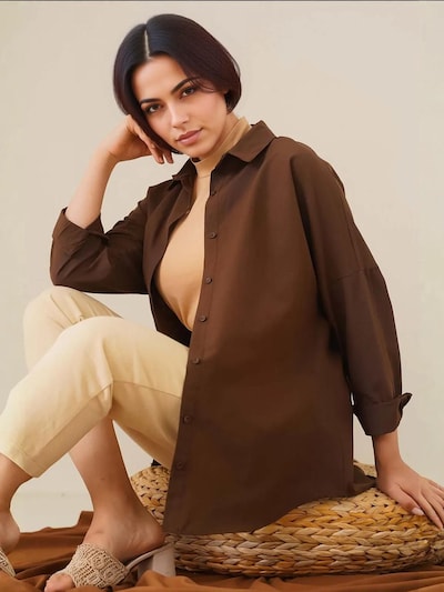 Camicia da donna Bigdart di colore camello, Visualizzazione prodotti