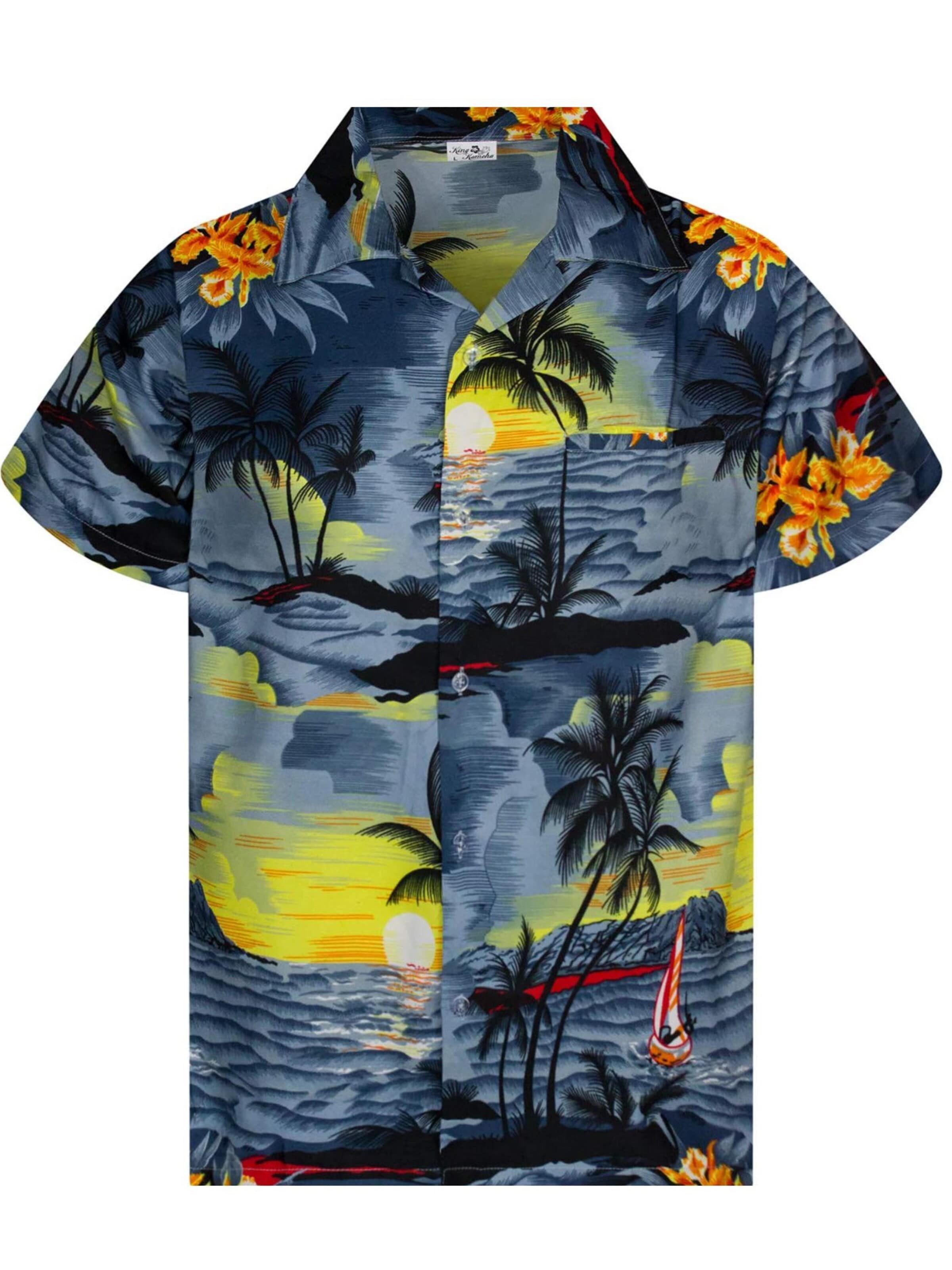 Regular fit Camicia 'Surf' di King Kameha in grigio: frontale