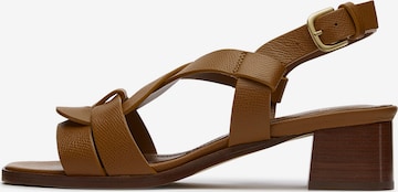 LOTTUSSE Strap Sandals 'Pala' in Brown: front
