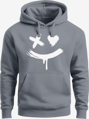 Neverless Sweatshirt 'Creepy Smile' in Grey: front