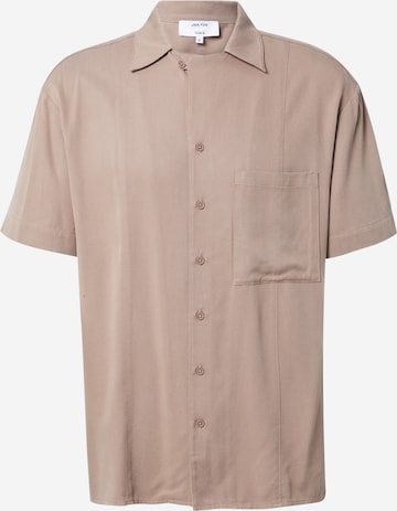 DAN FOX APPAREL Button Up Shirt 'Enes' in Beige: front