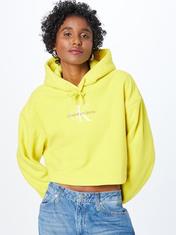 Calvin Klein Jeans Суичър в жълто: отпред