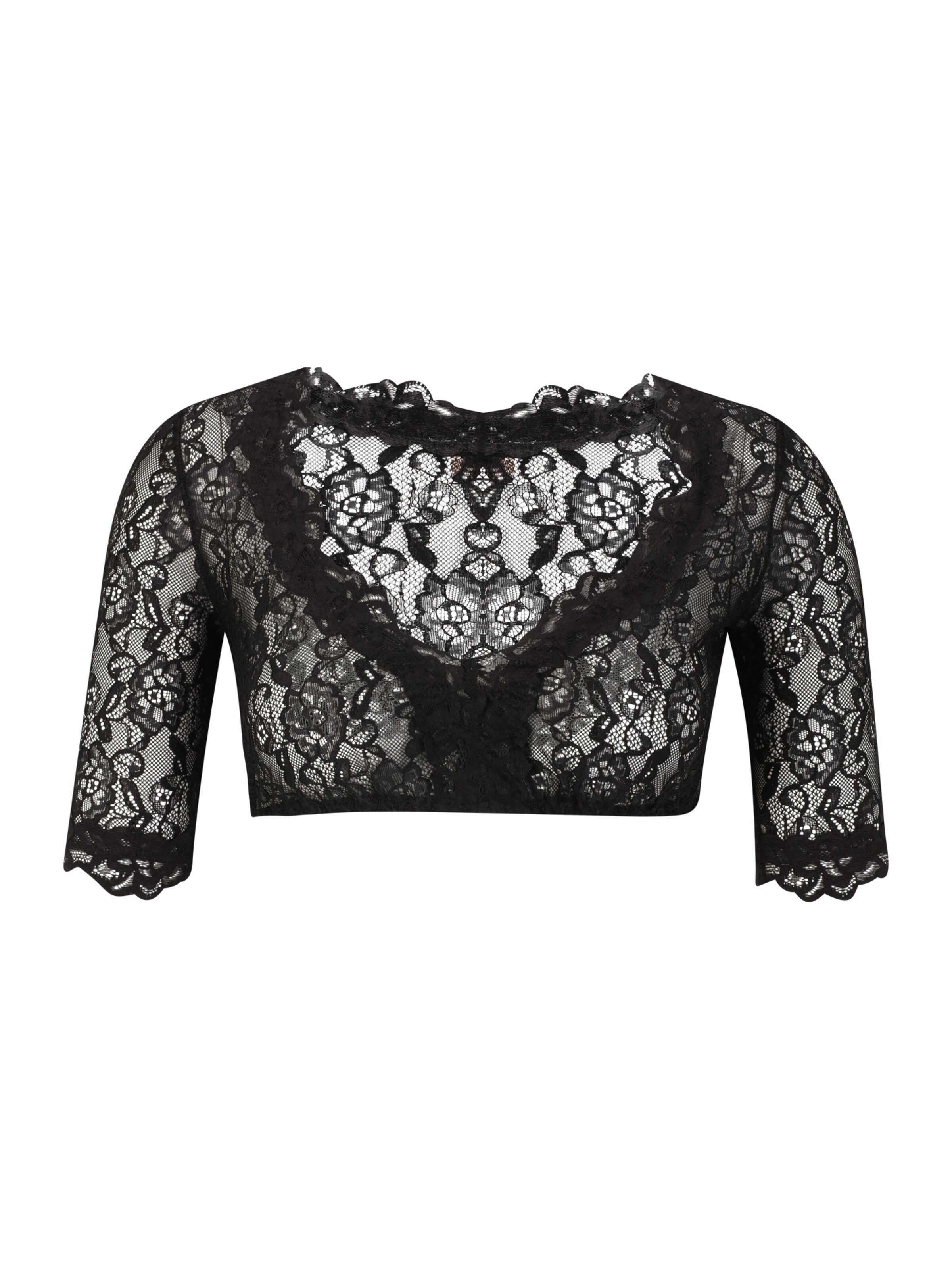 Krüger Madl Bluzka ludowa 'Cassandra' w kolorze czarny: przód