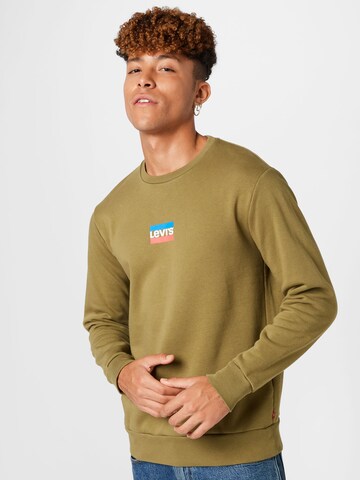 LEVI'S ® Sweatshirt 'Graphic Crew' in Green: front