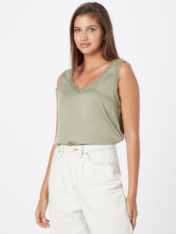 Cream Top 'Alena' in Groen: voorkant