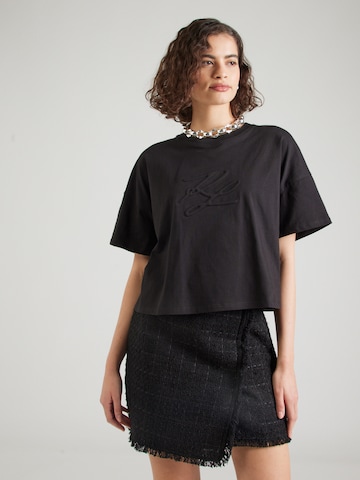 Karl Lagerfeld Μπλουζάκι σε μαύρο: μπροστά