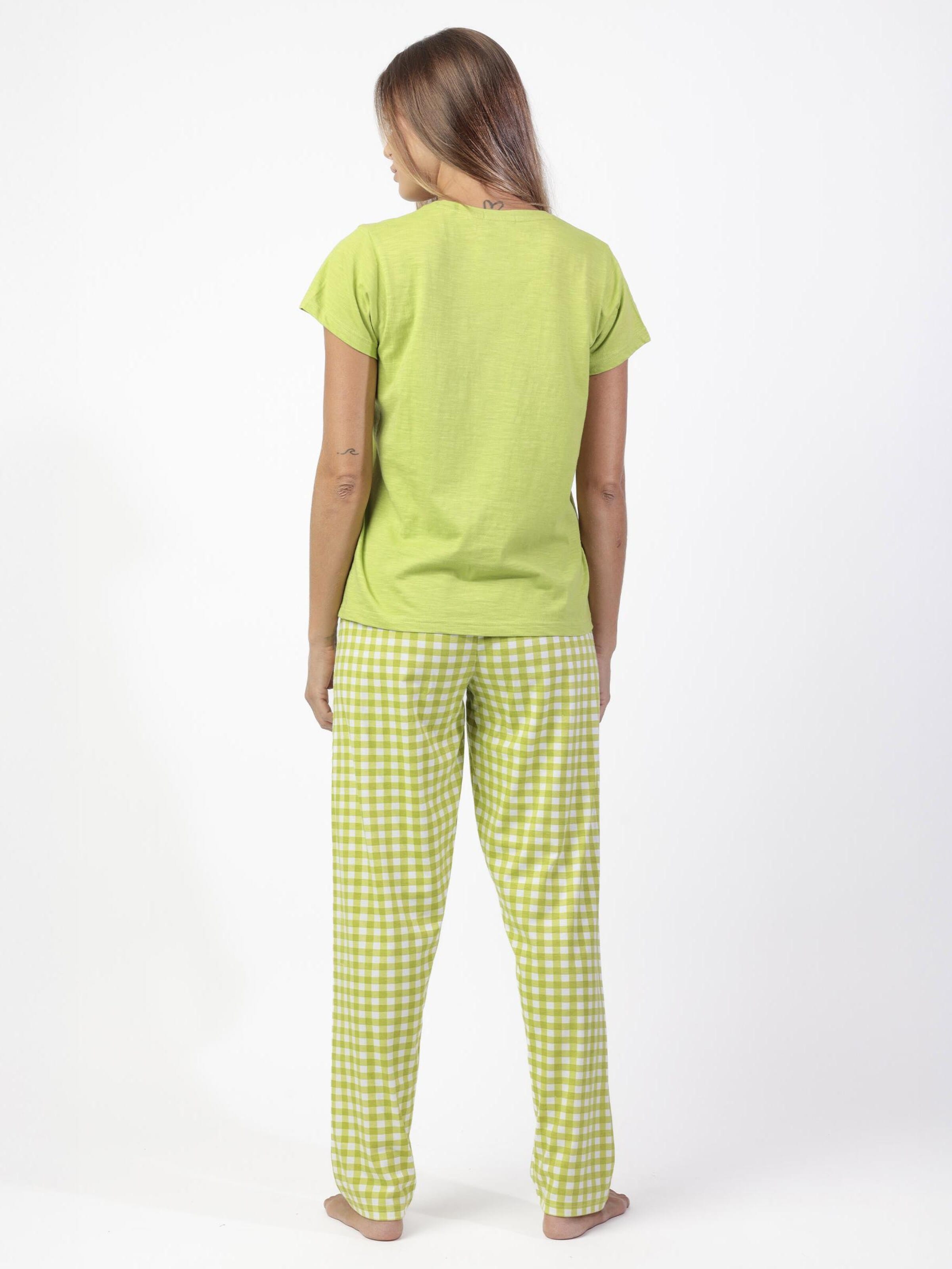 admas - Pijama 'ADMAS Pijama Manga Corta Vichy Mood para Mujer' en verde