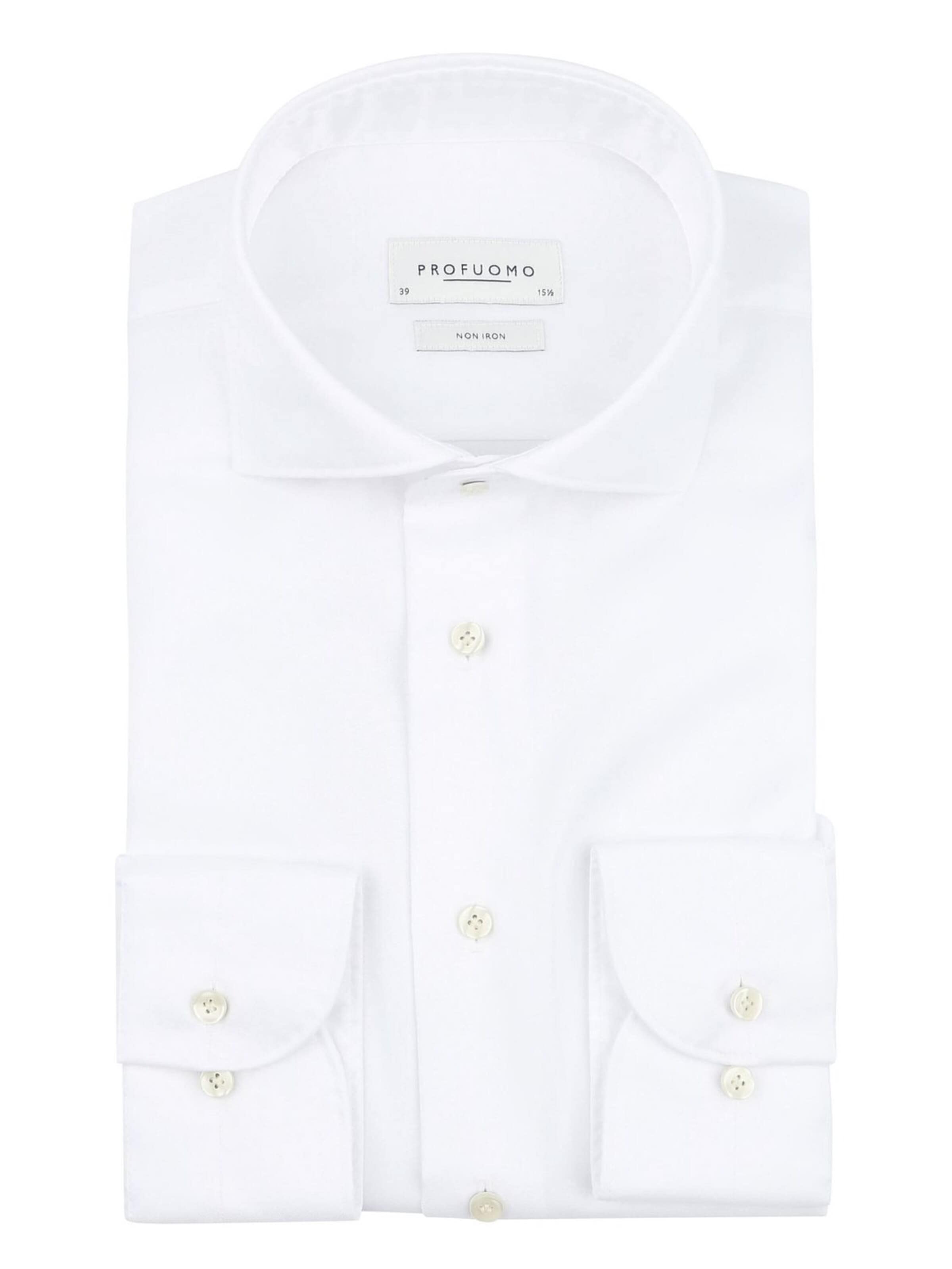 Profuomo Slim fit Button Up Shirt in White: front