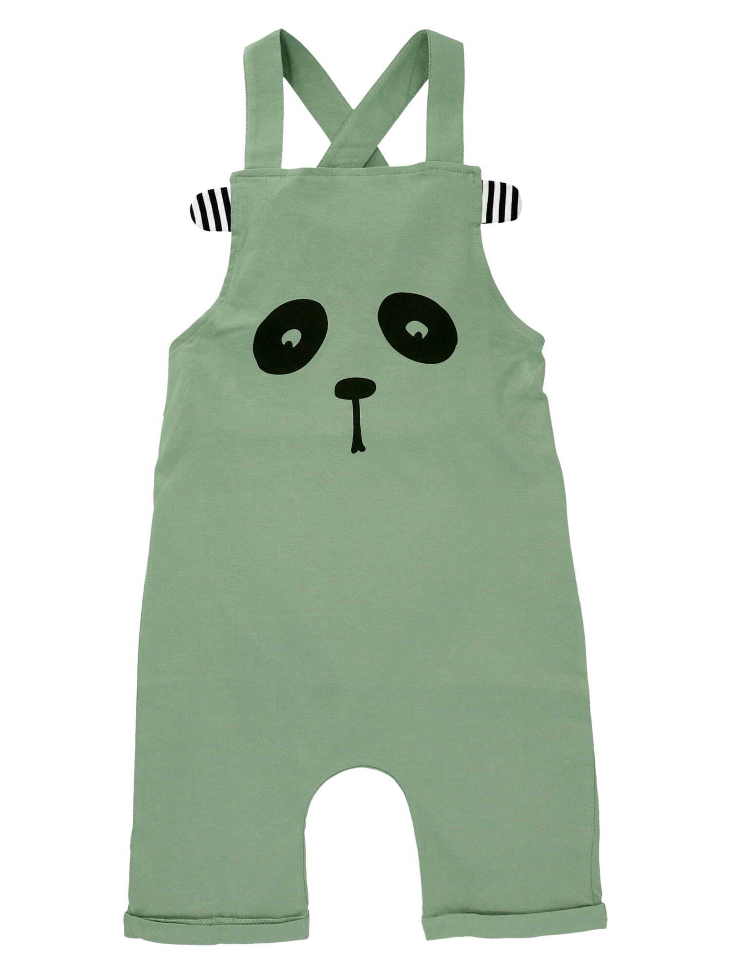 Turtledove London Regular Dungarees in Green: front
