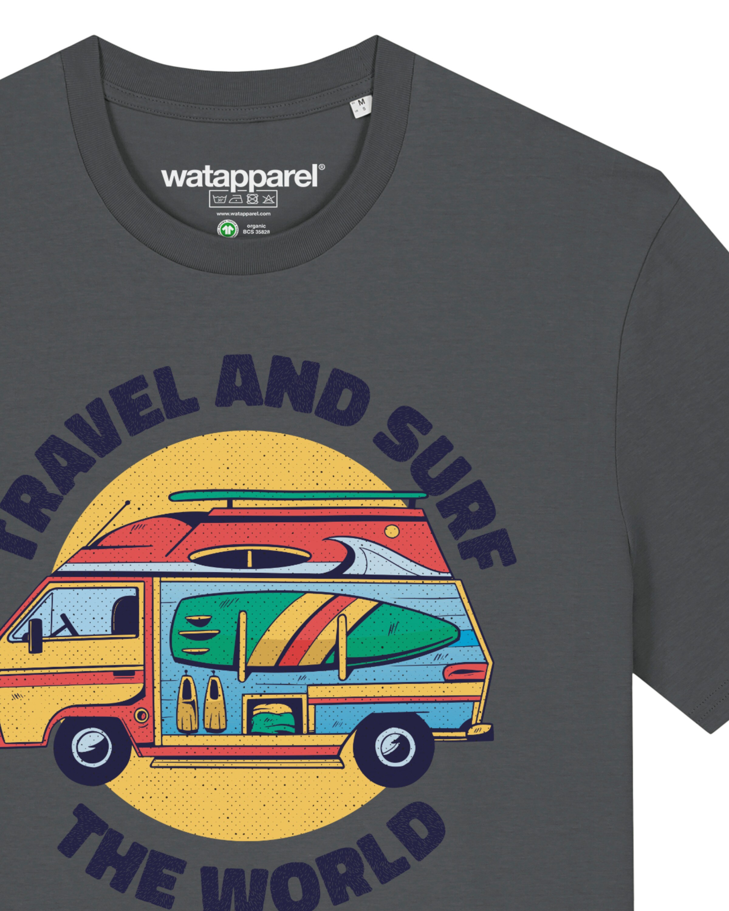 Maglietta 'Travel and surf' di Watapparel in grigio