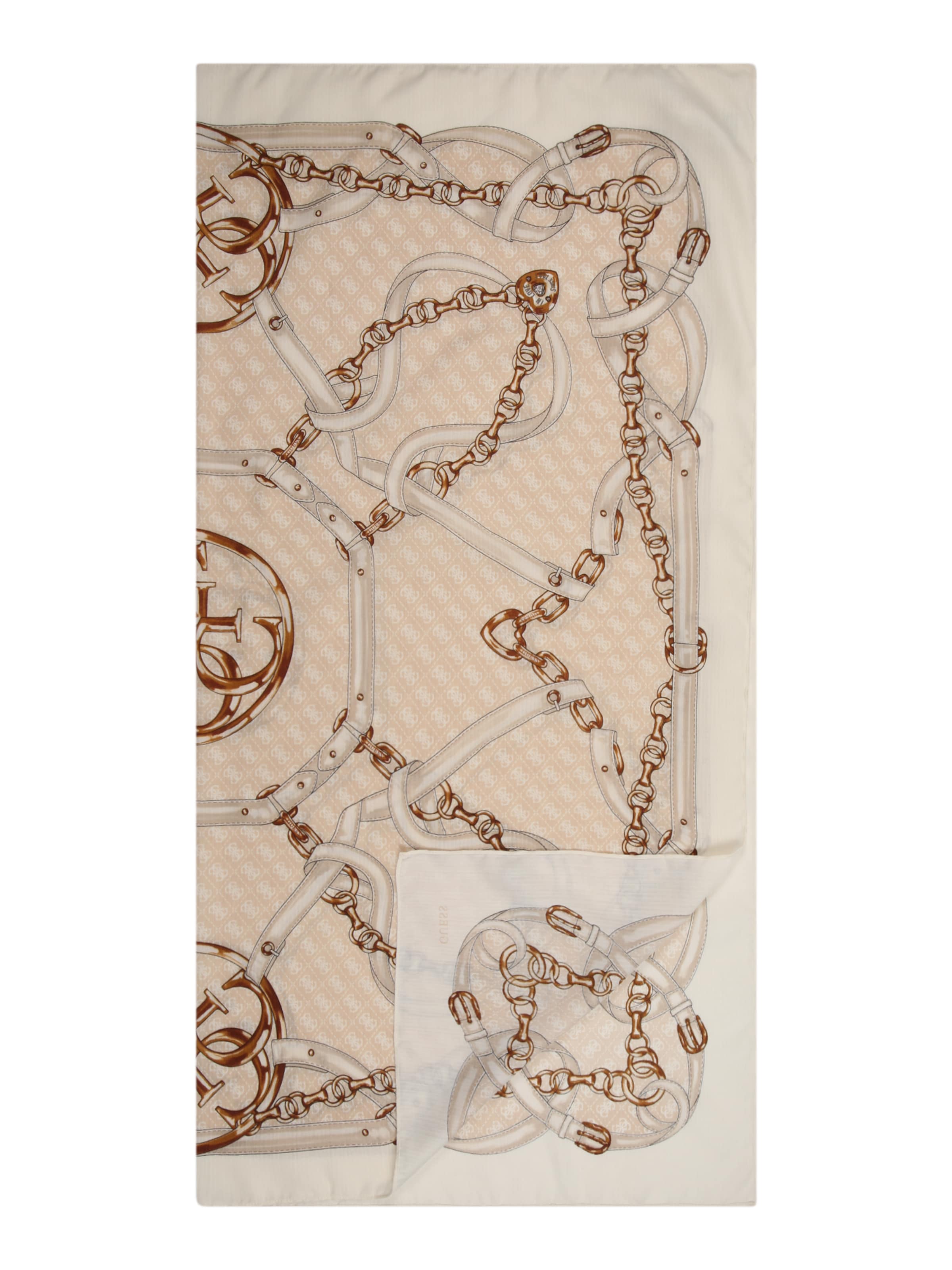 GUESSRučnik 'NOELLE PRINTED KEFIAH 130X130' - bež boja: prednji dio