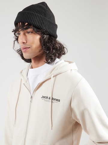 JACK & JONES Sweatjacke 'JWHVESTERBRO' in Beige