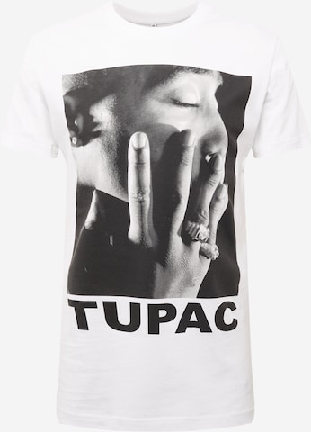 Maglietta 'Tupac Profile' di Mister Tee in bianco: frontale