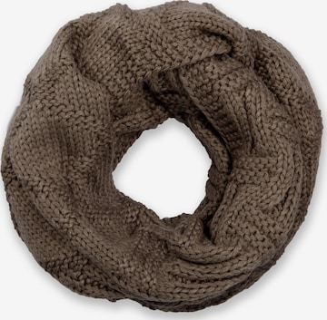 styleBREAKER Schlauchschal 'Strick Loop mit Gitter und Rippenmuster' in Grau: Vorderseite