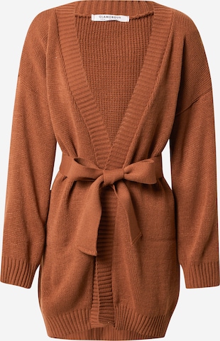 GLAMOROUS Knit Cardigan in Brown: front