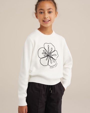Pull-over WE Fashion en blanc : devant