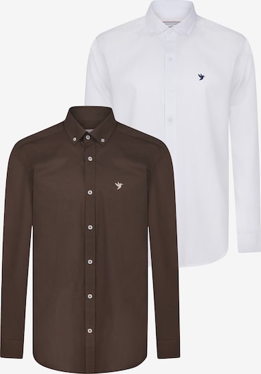 Felix Hardy Camisa em castanho escuro / branco, Vista do artigo