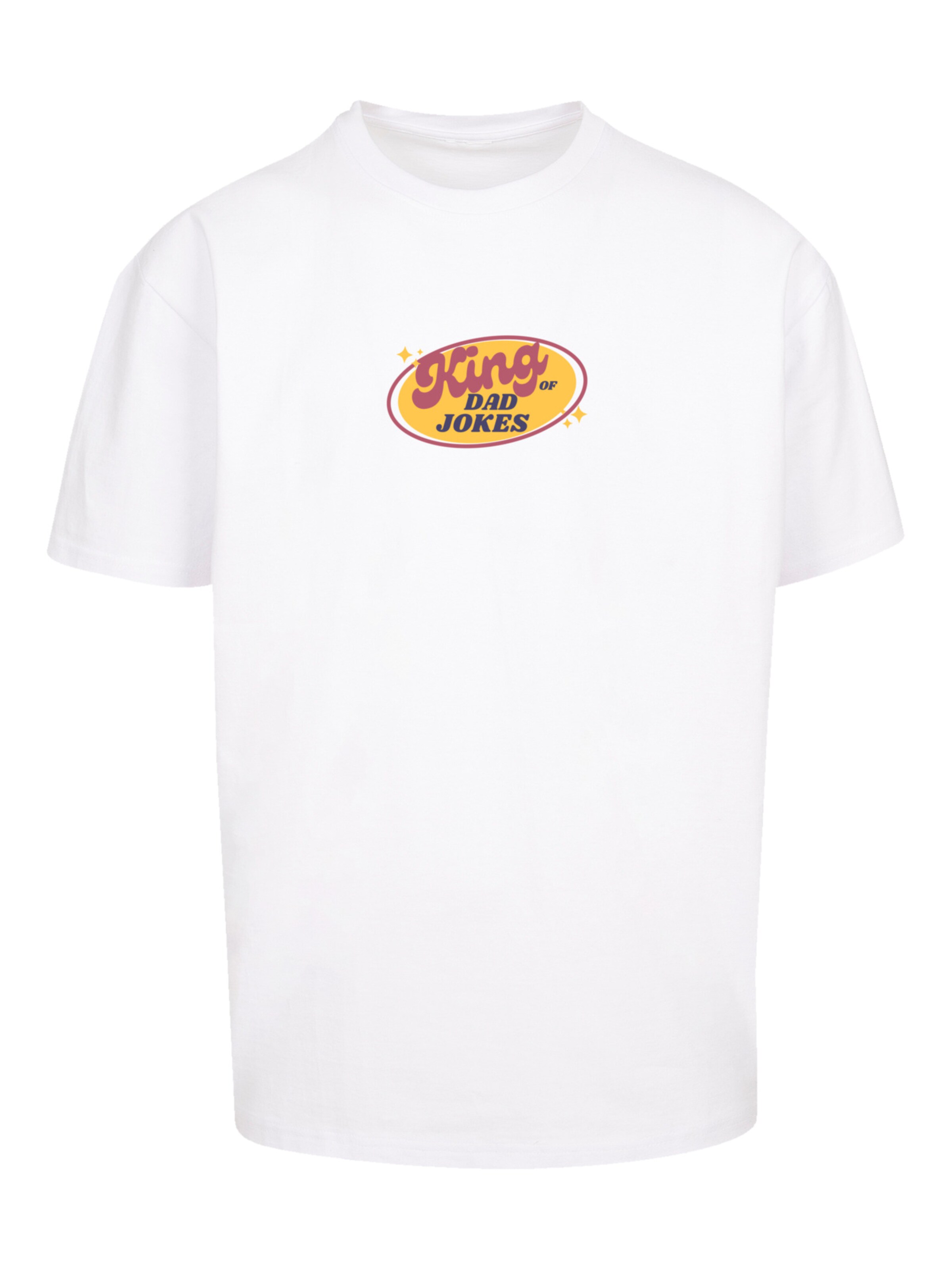 T-Shirt 'King of Dad Jokes Witziges Vatertagsmotiv' F4NT4STIC en blanc : devant