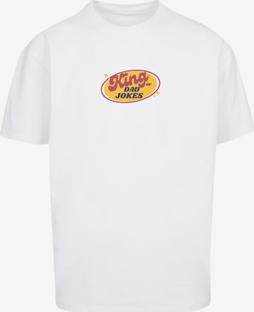 T-Shirt 'King of Dad Jokes Witziges Vatertagsmotiv' F4NT4STIC en blanc : devant