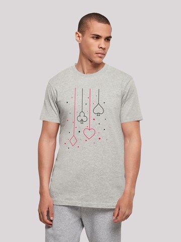 F4NT4STIC Shirt 'Herz Karo Kreuz Pik' in Grijs: voorkant