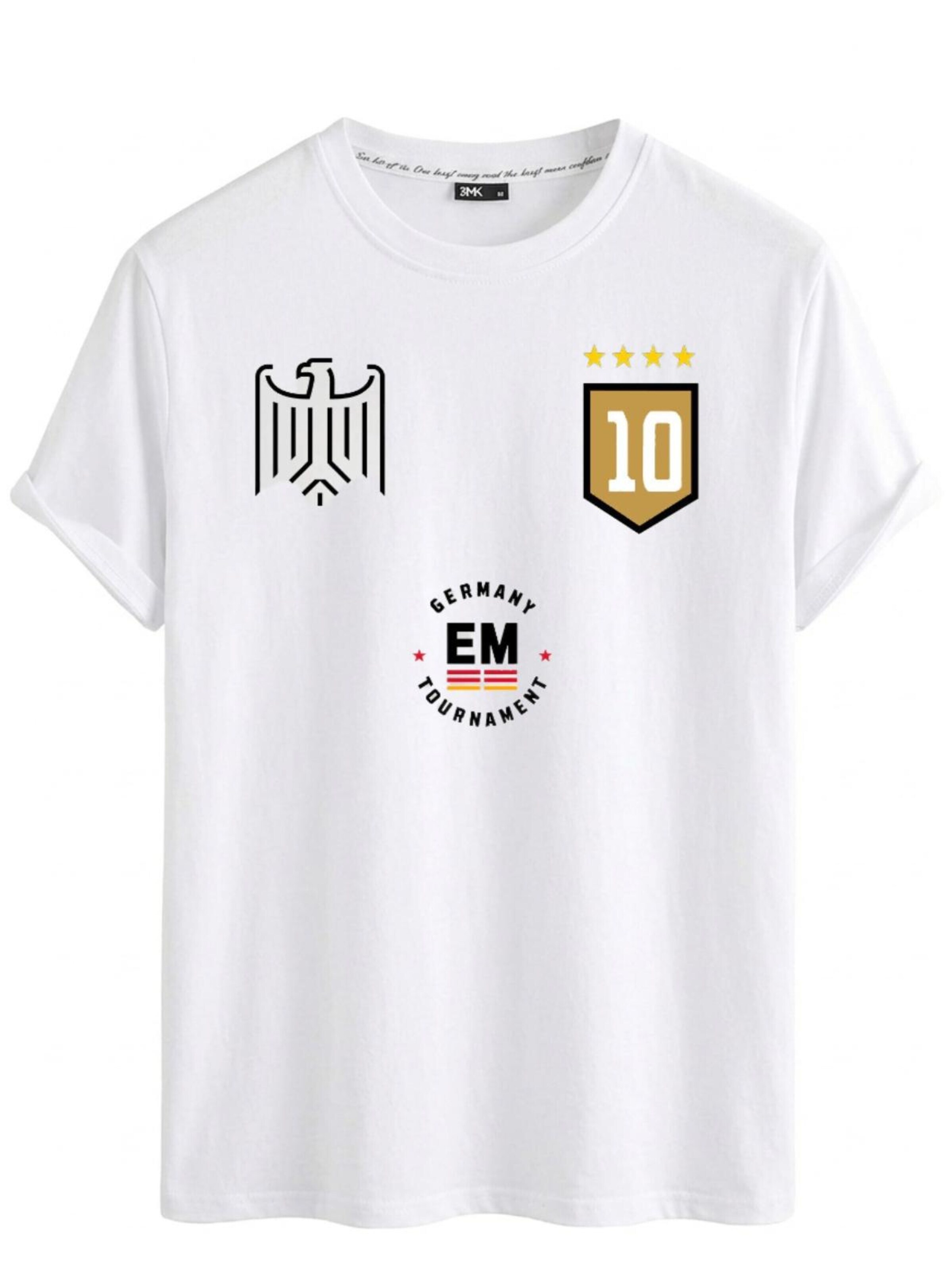 RMK Shirt 'Trikot Fan Fußball Deutschland Europameisterschaft EM 2024'‌‌‌‌‌‌‌‌ in Weiß: Vorderseite