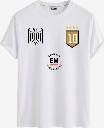 RMK Shirt 'Trikot Fan Fußball Deutschland Europameisterschaft EM 2024' in Weiß: Vorderseite