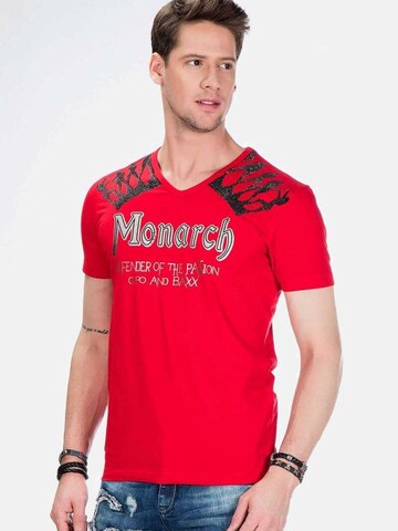 CIPO & BAXX Shirt in Rood: voorkant