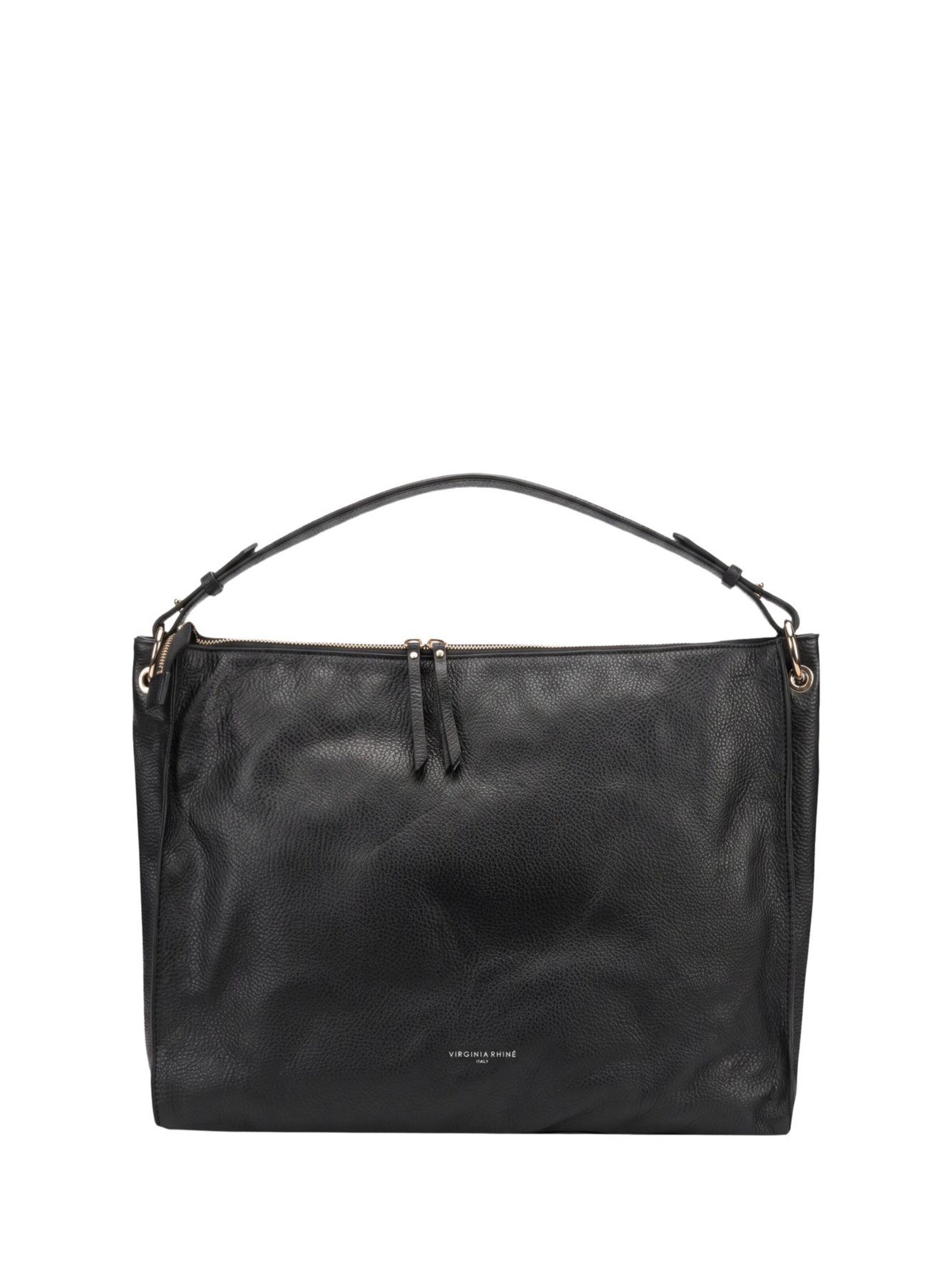 Borsa a spalla 'Borsa a Spalla Pelle Genuina Virginia Rhinè 40x33 cm' di Virginia Rhinè in nero: frontale