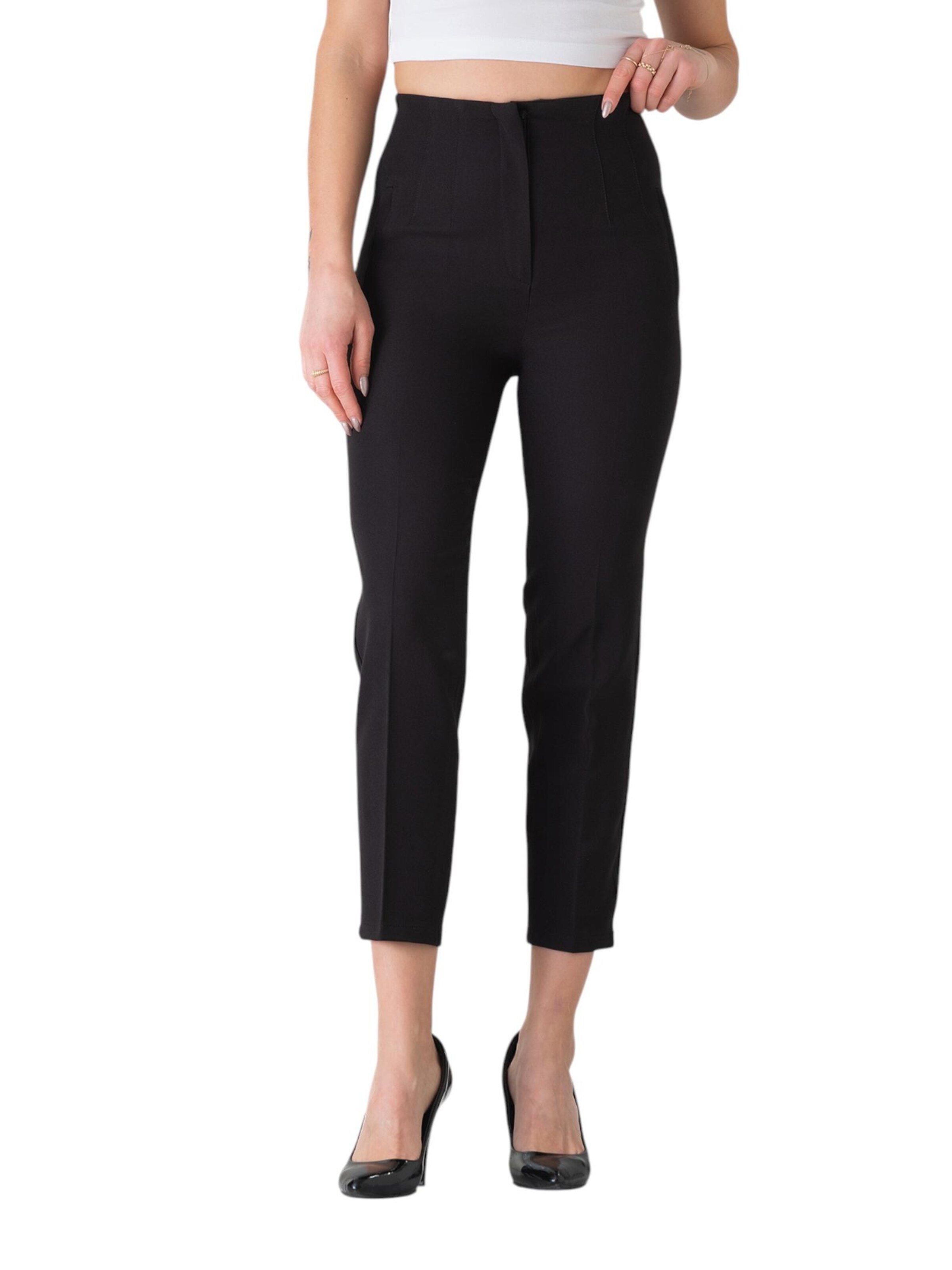 Coupe slim Pantalon à pince 'Alessia' fashionshowcase en noir